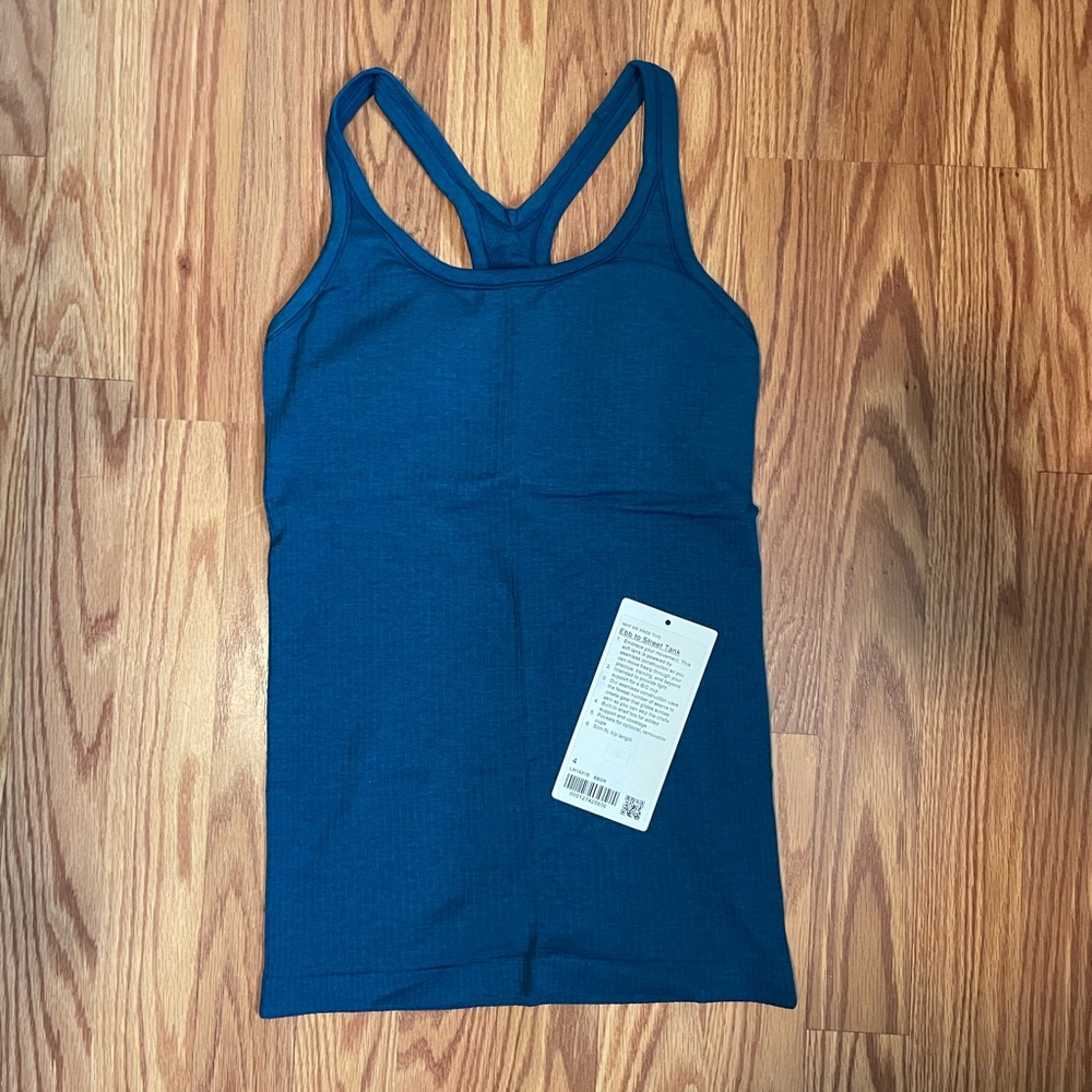 Lululemon Ebb to Street Tank - Size 4 Blue Borealis